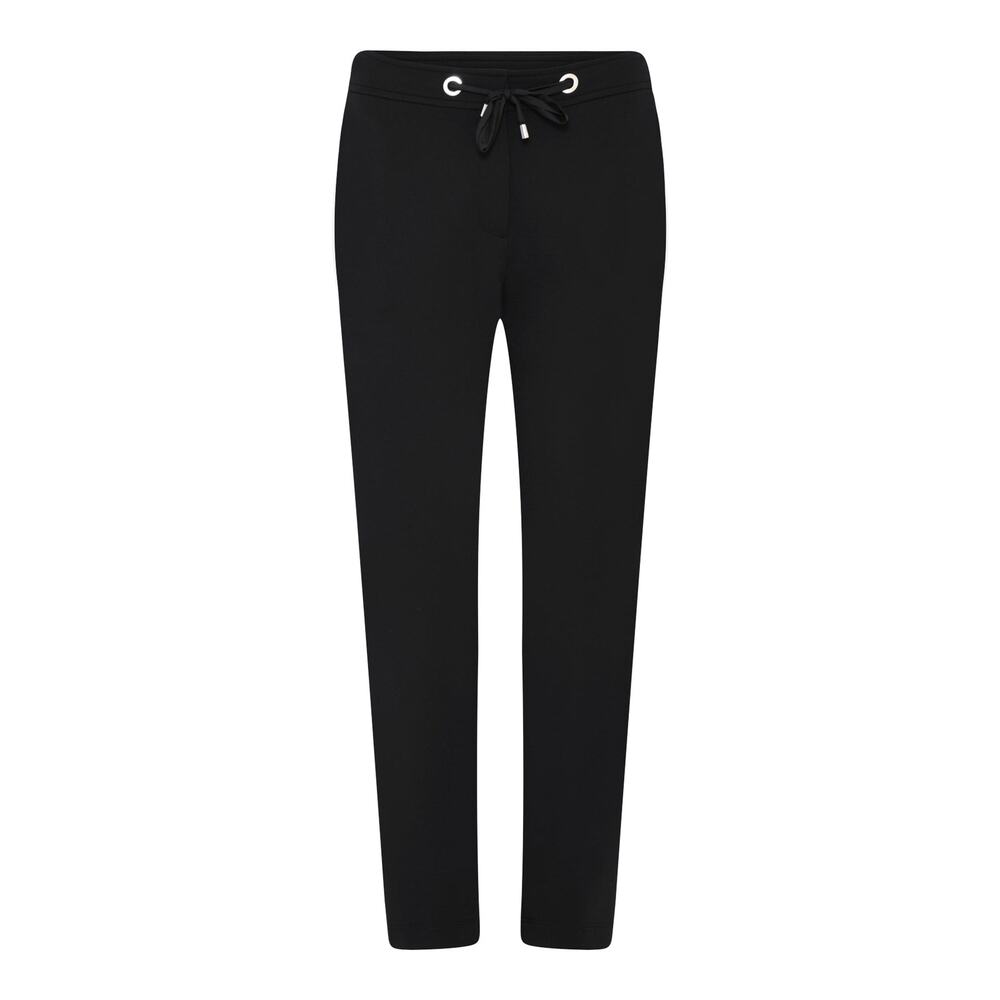 Women's Black Cropped Pants Size 10 I'CONA Athleisure Drawstring Comfy NWT